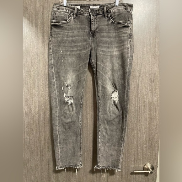Vigoss Denim - Vigoss Distressed Jeans - Marley Skinny - Size 31 - Dark Grey